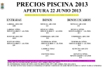 2013 precios piscina verano Pedrezuela